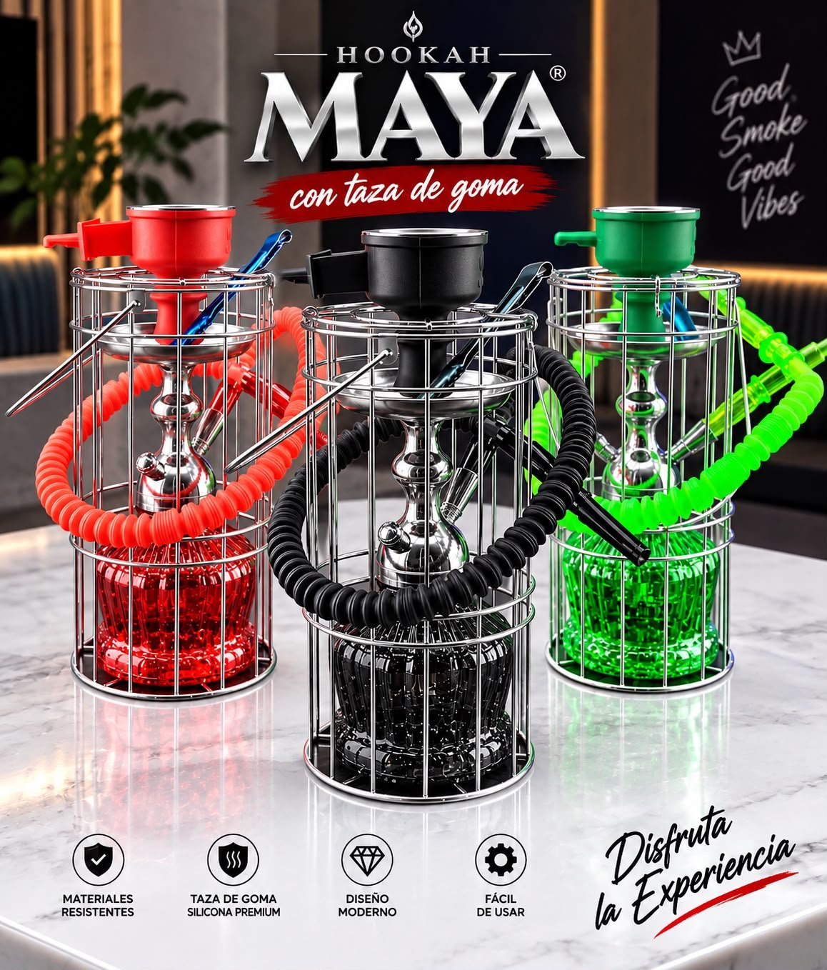 HOOKAH KING CON TAZA DE GOMA