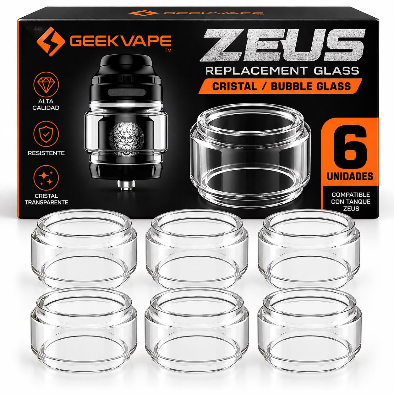 CRISTAL ZEUS PAQUETE 6 UNIDADES